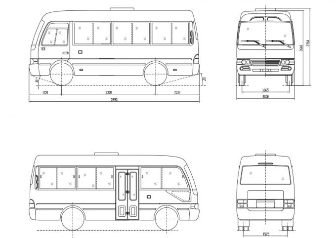 Neue Farbküstenmotorschiff-Art Sitzer-Kleinbus-lange Achsabstand ABS des Diesel-23 hohes Dach